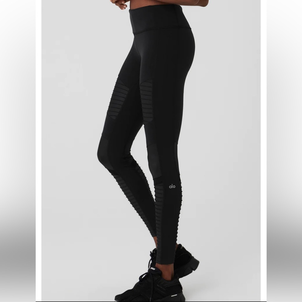 ALO 7/8 High-Waist Moto Legging NWT Small S black